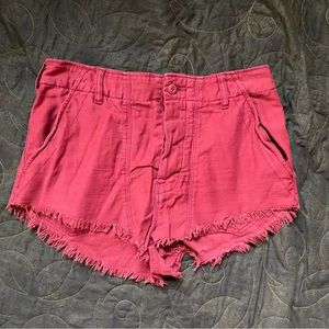 Free People red cotton shorts